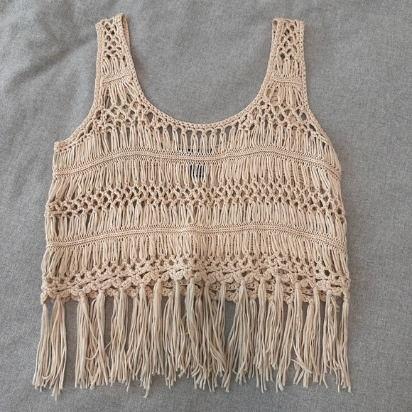 Forever 21 size S Crochet Fringe Tank Top - Picture 1 of 5